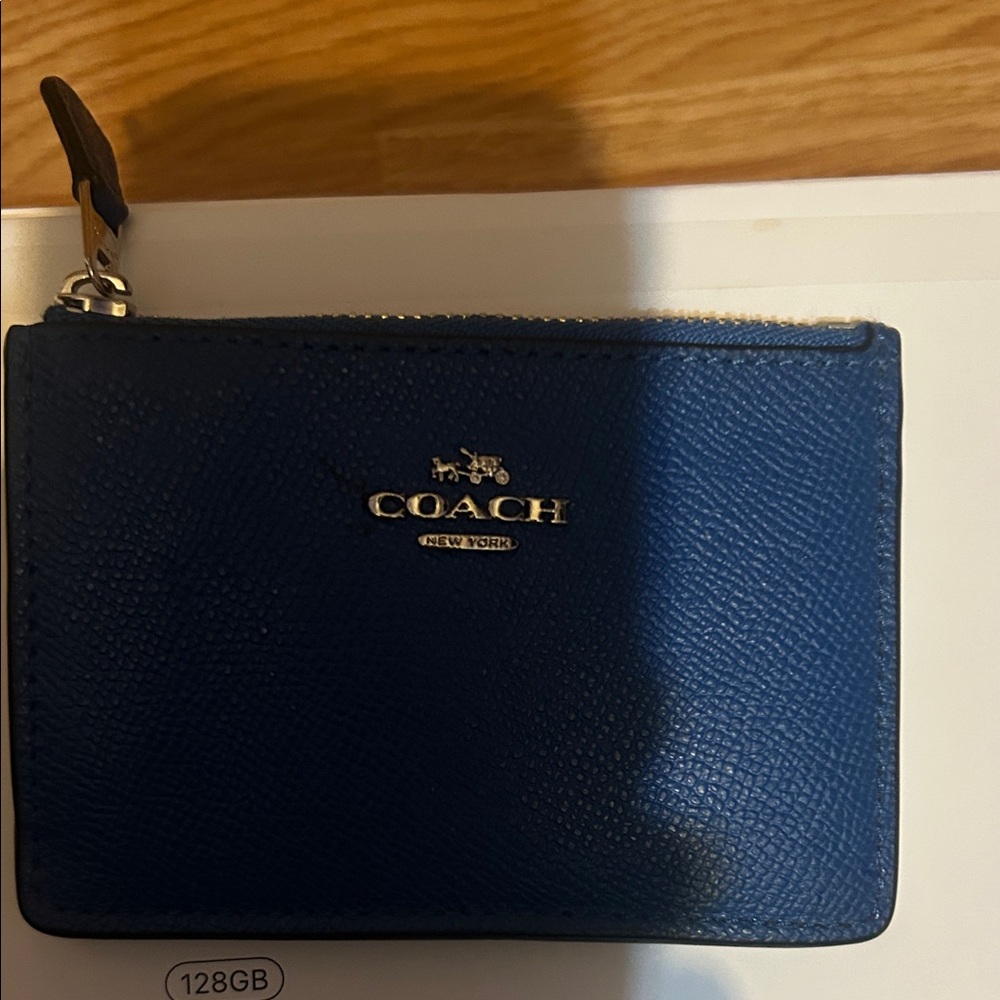 Coach Royal Blue Leather Pouch